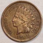 1907 Indian Head Cent Choice Extremely Fine XF+ Coin #20111