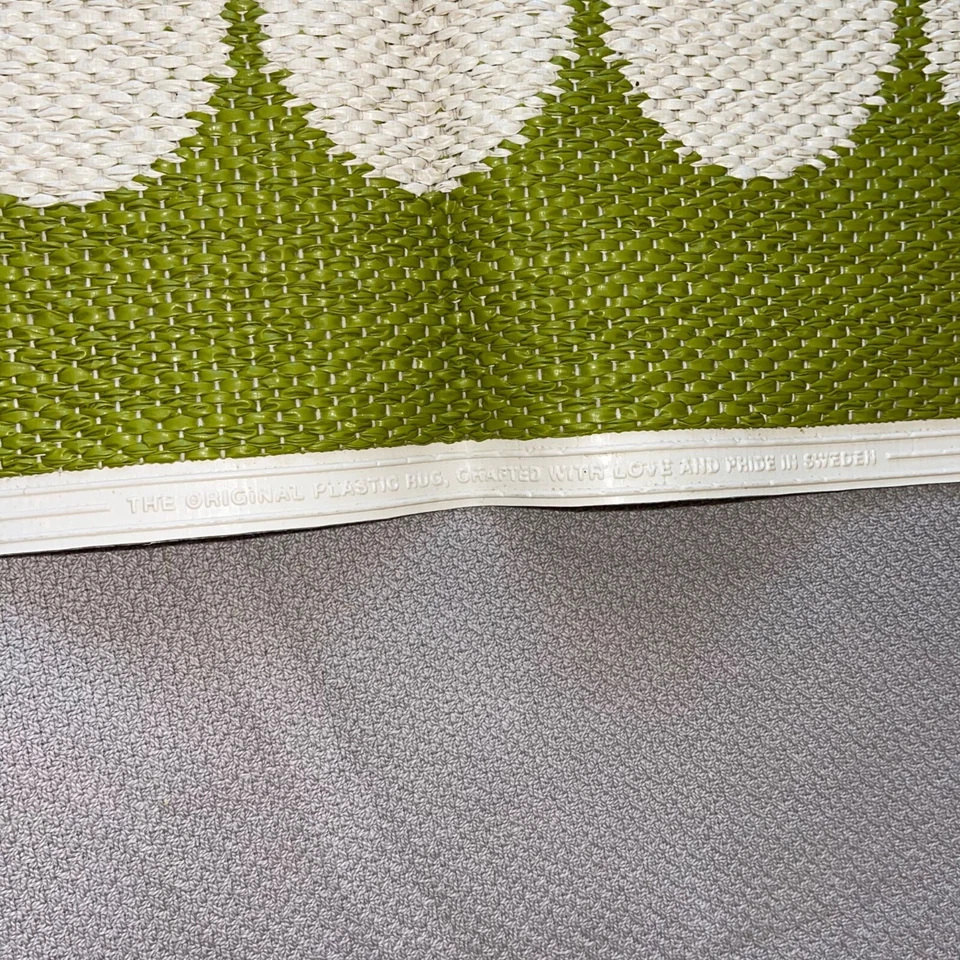 Alfombra Pappelino Reversible Verde Blanco Grandes Círculos PVC Poliéster Diseño Vera Nueva Foto 3 de 4