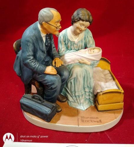 Figurina Norman Rockwell Vintage 1981 Lynell Marketing "Culla dell'amore" Madre Bambino - Foto 4 di 6