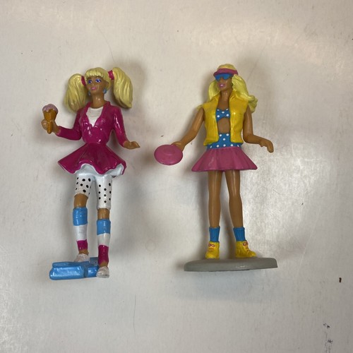 Barbie holding frisbee And Ice Cream Lot 3" PVC figure VINTAGE Applause 1990