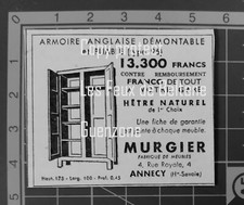 ARMOIRE ANGLAISE MOBILIER MURGIER ANNECY   publicité advert 1950