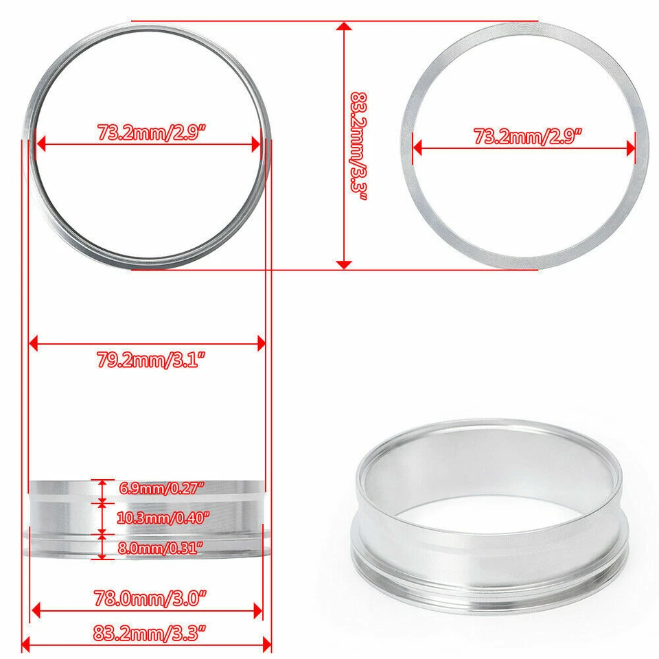 For 3Inch 76mm 3" Aluminum HD Intake V-band Clamp Intercooler Pipe Quick Release — 第 3/4 张图片
