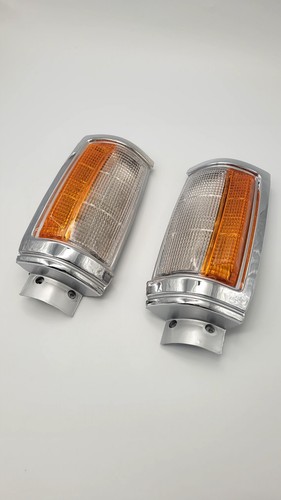 Mitsubishi L200 1987 /1998 turn signals lights x2 Chrome Bezel - Picture 3 of 6