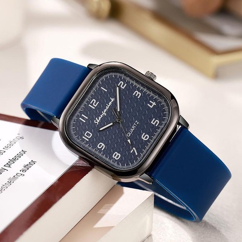 Square Alloy Case Silicone Strap Watch Hot R7 - Picture 9 of 22