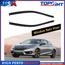 Dark Black Side Wind Deflectors Window Visors Vent For 01-05 Honda Civic Coupe