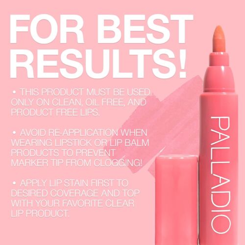 Palladio Lip Stain Hydrating & Waterproof Matte Color All Day Wear Orchid - Picture 5 of 9