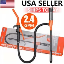 Electric Syphon Pump Battery Operated Petrol Oil Water Fuel Transfer 2.4 Gallons