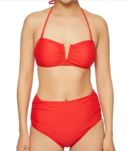 Nicole Miller Red Bikini Set, Women's AU Size 12-14, L, High Waist, BNWT $120 - Picture 1 of 6