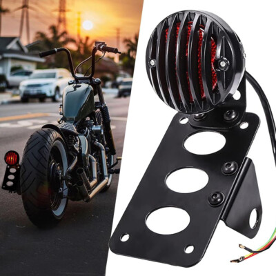 For Harley Chopper Bobber Honda Tail Light Side Mount License Plate Bracket US