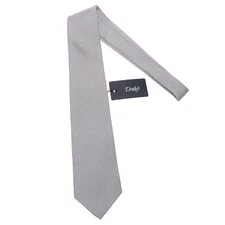 Drake's NWT Neck Tie in Blue & White Geometric Pattern 100% Silk