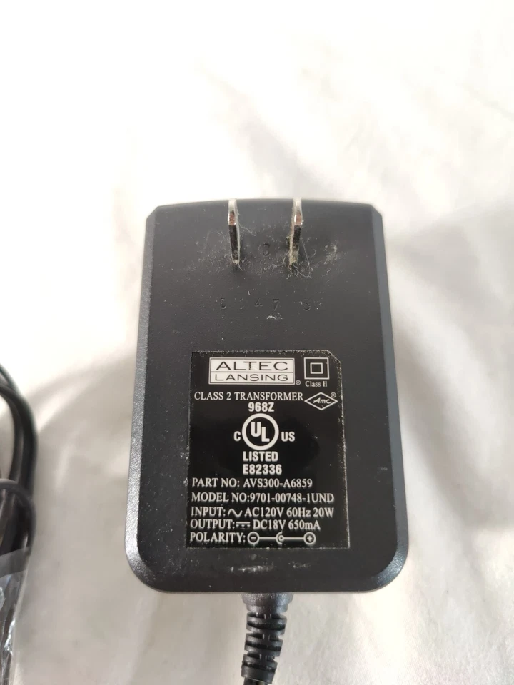 Altec Lansing - A/C Power Supply - 9701-00748 -1UND Output 18V  - Image 2 of 4