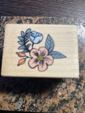 Stampabilities Flower Plant Floral Corner Rubber Stamp Wood 1987940-BR