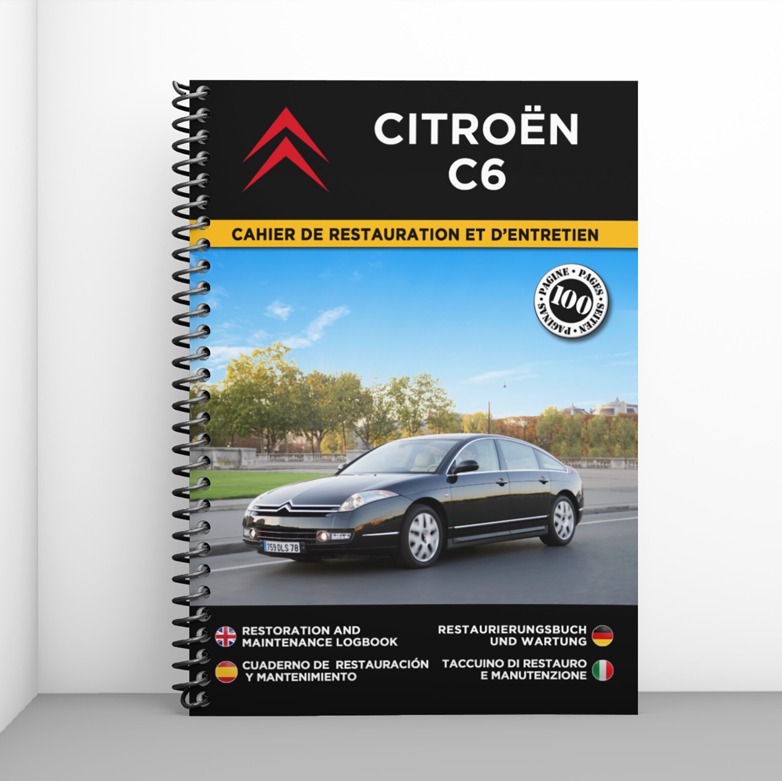Carnet de bord Citroën C6 pour noter les réparations mécaniques dans votre atelier