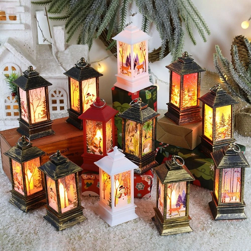 Portable Christmas LED Lights Santa LED Wind Light Candle Lamp New
