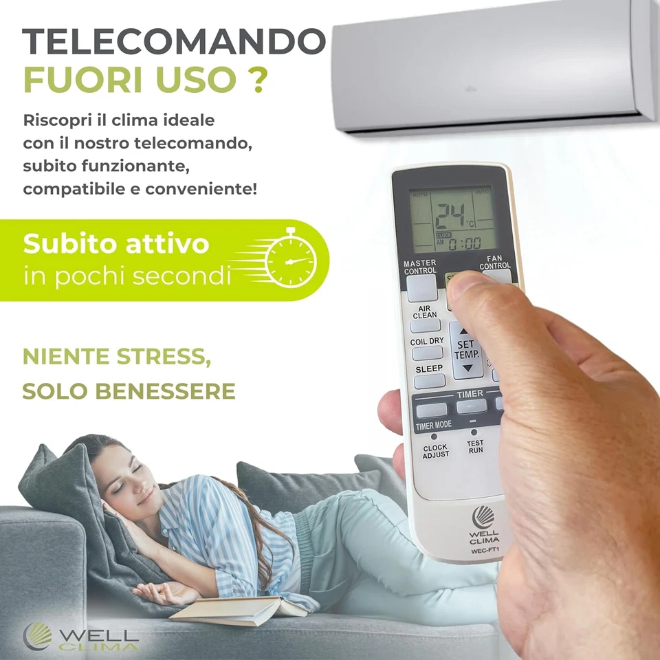 Telecomando Universale per Condizionatori Fujitsu - General, Pompa Di Calore, In - Immagine 3 di 4
