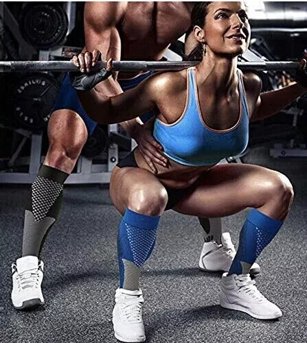 Compression Socks Men & Women Varicose Veins Anti-Fatigue Flight Travel Running - Picture 8 of 15
