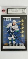 Quinn Hughes 2019-20 Shooting Stars BLUE Rookie Hockey Card KSA Graded 9.5!!!