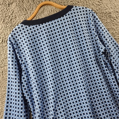 Savannah Womens Top Size 12 Blue White Stretch Knit 3/4 Sleeve Sweetheart Neck - Picture 9 of 14
