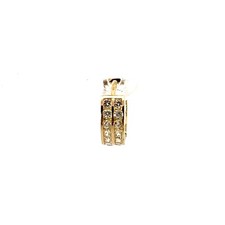 SINGLE 14KT YELLOW GOLD CUBIC ZIRCONIA HUGGIE EARRING .6 GRAMS