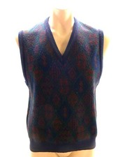 THE ITALIAN SWEATER CO MENS V-NECK ACRYLIC WOOL BLEND SWEATER VEST SIZE M