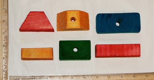 Colored Wooden Wood 50 Large Blocks With Holes Parts For Bird Parrot Toy Macaw - Picture 7 of 12