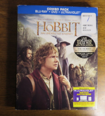 The Hobbit: An Unexpected Journey Blu-ray + DVD + digital w/slipcover