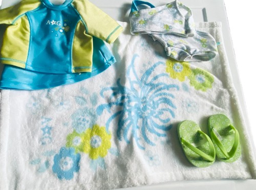 American Girl 2 in 1 Surf Swimsuit Beach Towel Swim Suit NIB Retired Limited Edi - Picture 8 of 10