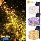 7FT 100LED Outdoor Solar Fairy String Light Copper Wire Waterproof Garden Decor