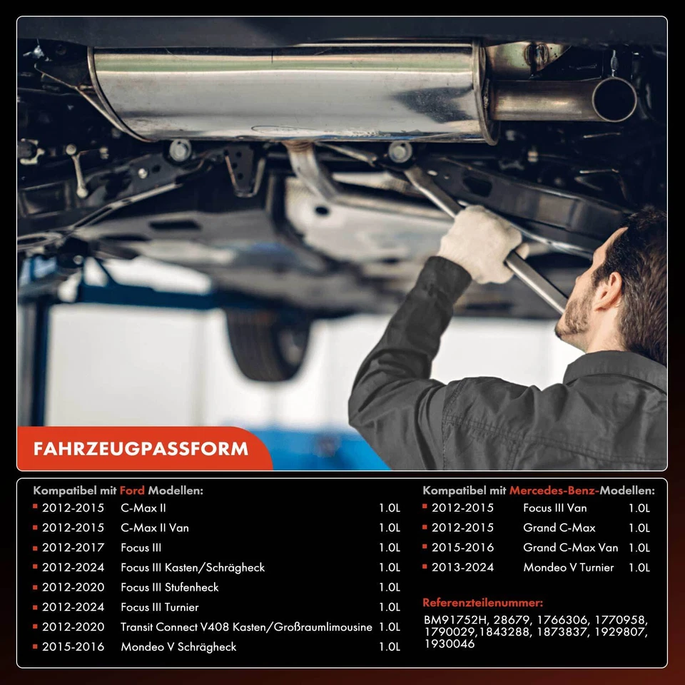 Catalizzatore Per Ford C-Max Focus Mondeo Transit Grand C-Max 1.0 EcoBoost 12-16 - Immagine 4 di 4