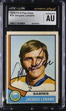 Jacques Lemaire Signed 1974-75 O-Pee-Chee Card #24 OPC Canadiens CGC AU JSA Auto
