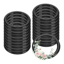 20 Pcs Dream Catcher Rings, 1.3 Inch Floral Macrame Plastic O Rings, Black