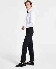 Bar Iii Mens Slim fit Tuxedo Pants 34 / 32 Black Solid