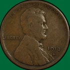 1913-S Lincoln Wheat Cent Very Good VG Coin #43449