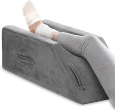 Memory Foam Leg Elevation Pillow Wedge Cushion with Washable Velvet Cover