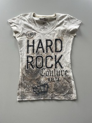 Hard Rock Cafe Couture Malta Juniors XS White Graphic T-Shirt