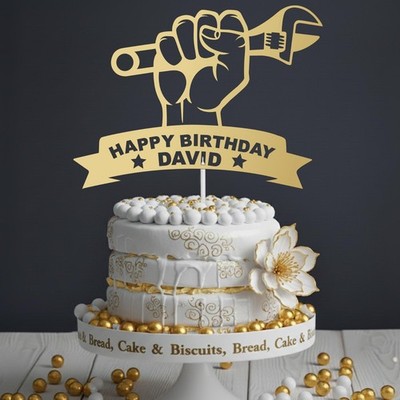 Personalisieren Mechaniker Geburtstag Tortenaufleger Acryl Spiegel Geburtstag Party beliebiger Name