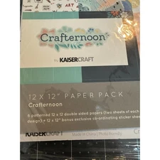 KaiserCraft Crafternoon 12x12 Paper Pack Hobby Scrapbook Sewing Create