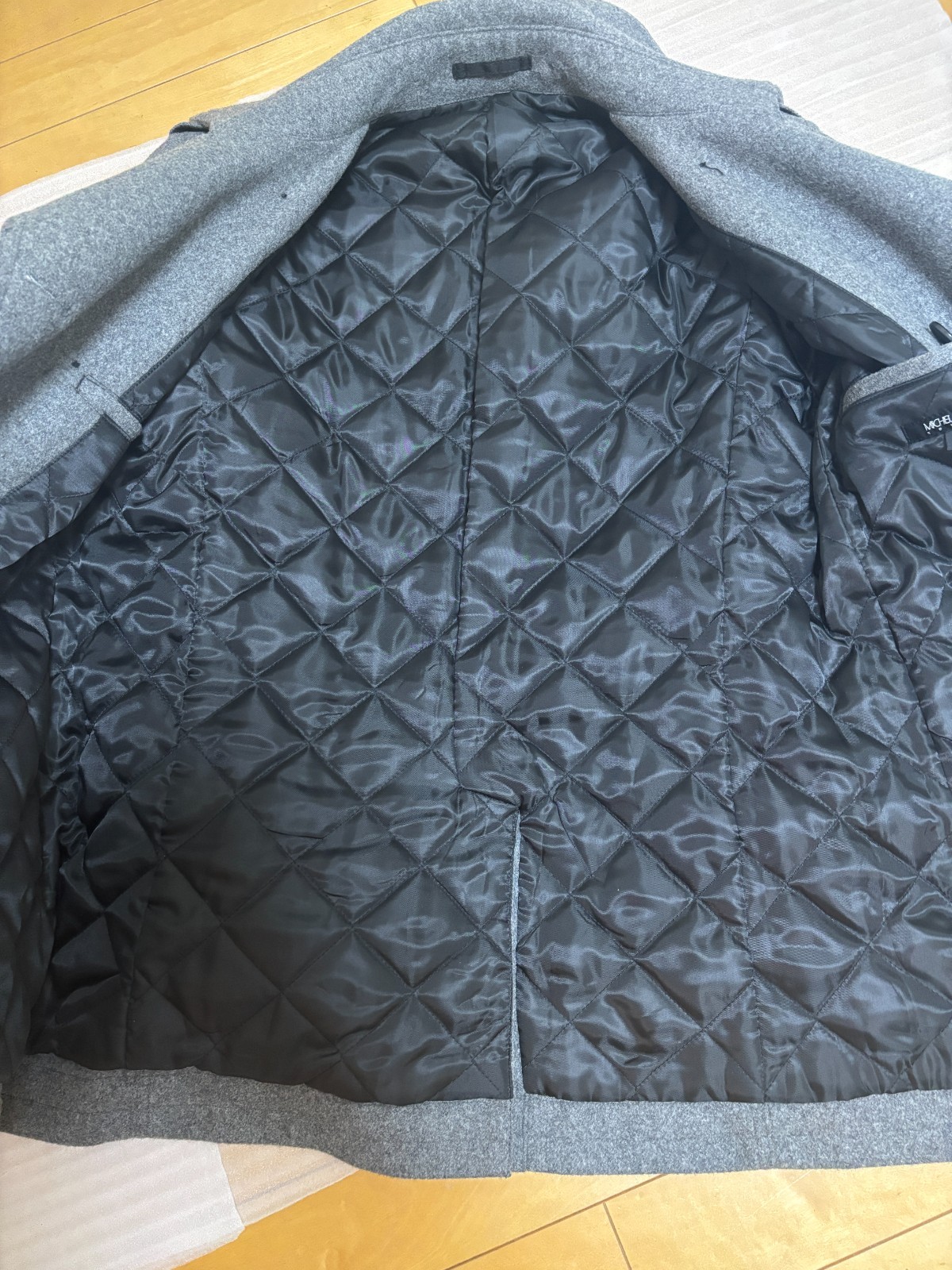 MK MICHEL KLEIN Gray Wool Blend Peacoat - Japanese Menswear