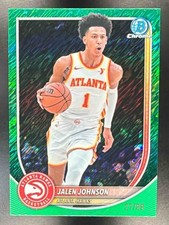 Jalen Johnson 2025-26 Bowman #BCV-85 Chrome Green Shimmer Refractor /99 Hawks