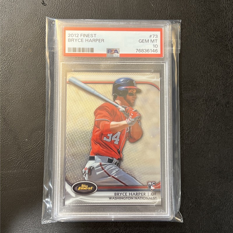 2012 Topps Finest Baseball Rookie #73 Bryce Harper PSA 10 GEM Nationals RC