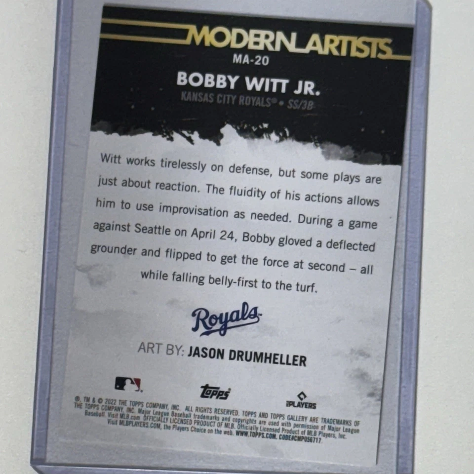 2022 Topps Gallery - Modern Artists Bobby Witt Jr. #MA-20 (RC) - Image 2 of 2