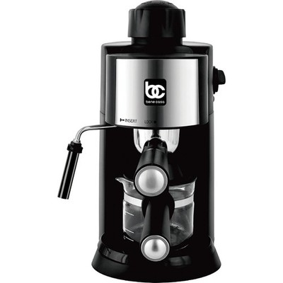 Bene Casa 4-Cup Espresso Maker BC-99676 Black with Steam Frother