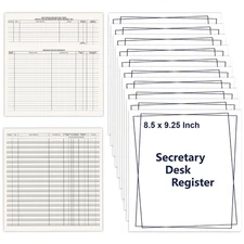 10 Pack Check Desk Registers 8.5 x 9.25 Inch Large Checkbook Register Secreta...