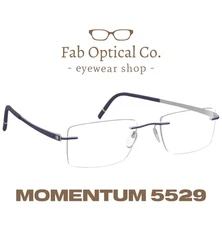 Silhouette Momentum 5529 FG 4510 Silver / Pacific Blue Eyeglasses Frame Rimless
