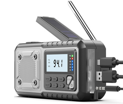 SIYEGK Emergency Weather Radio 5000mAh with Solar Hand Crank NOAA AM FM