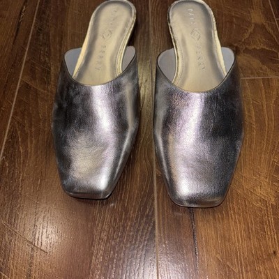 Katy Perry Collections Metallic Silver Mules 10 women's 
