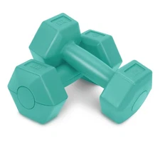 4lb Pair Hex Dumbbells, 2lb Each, Hex Shape for Stability, Compact for Easy P...