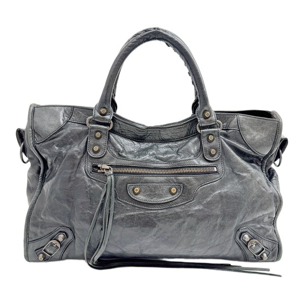 BALENCIAGA The City Black Leather Two Way Bag