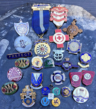 Vintage Mixed badges union association royalty St John sports dogs school trust