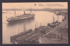 Vintage Postcard Belgium Antwerp Scheldt at Austruweel bend Steamer 1928